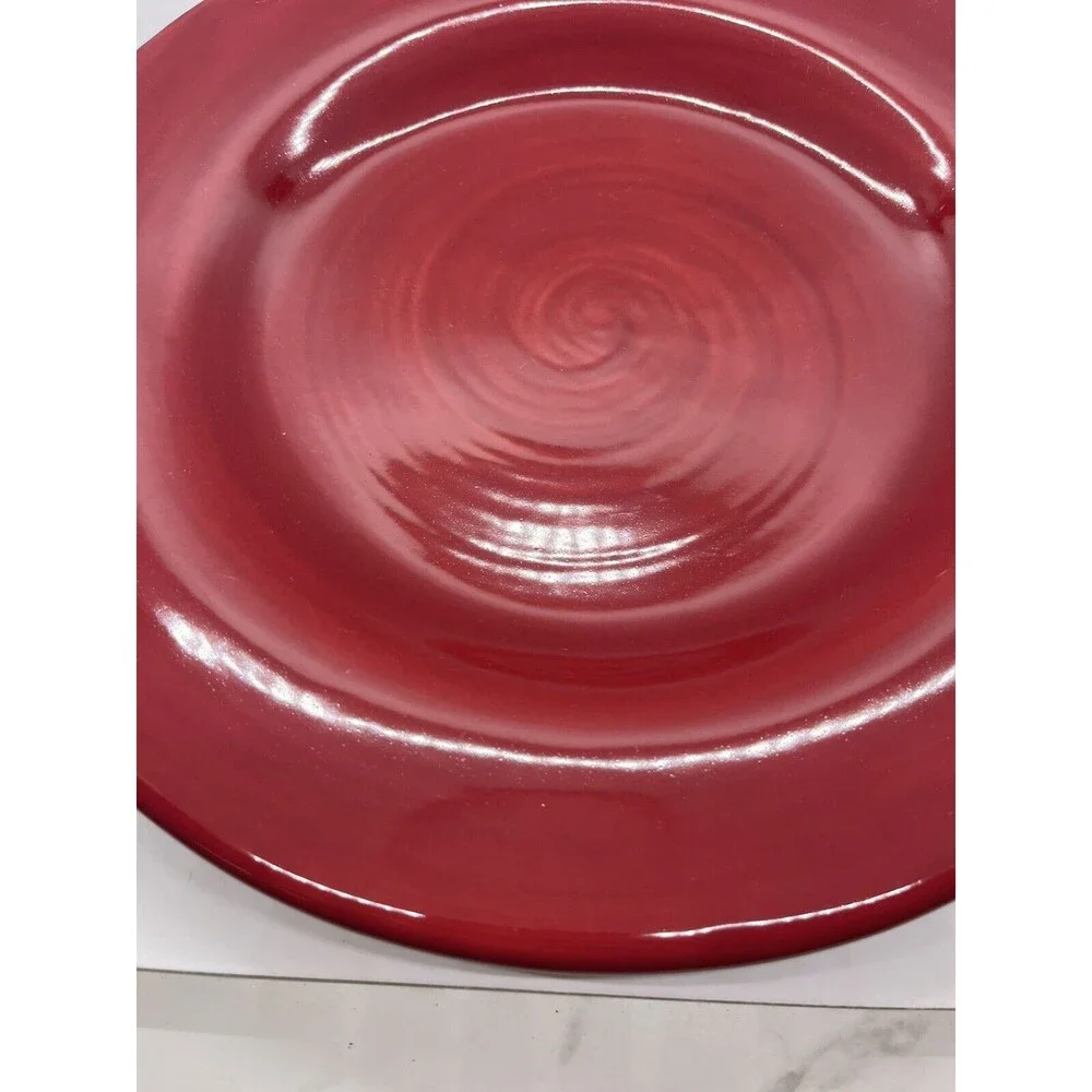 Pottery Barn Sausalito Merlot Red Plate 12.25